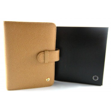 Montblanc Pocket organizer A7 leather brown Saffiano H.A.W.A.M.