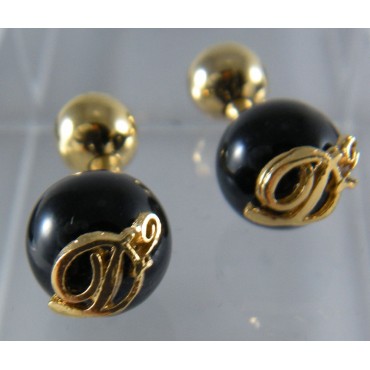 DSquared2 Gold and Black Cufflinks, classic jewelry for class and elegance occasions
