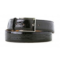 Black Alligator Dress Belt