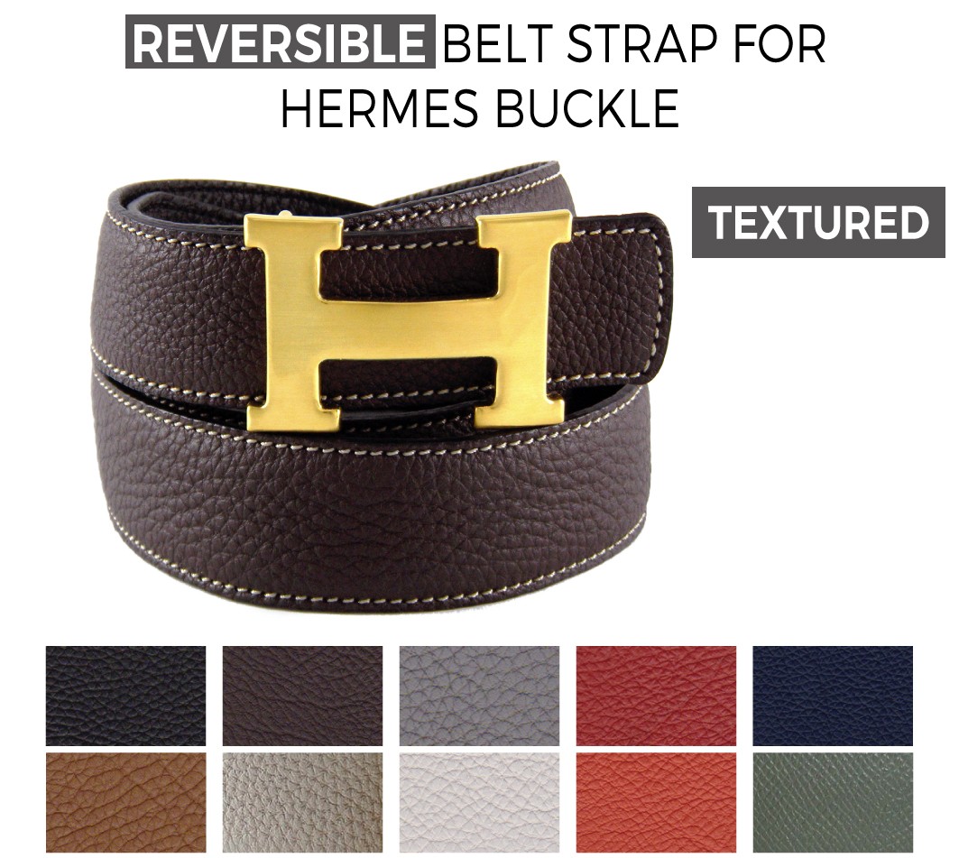 h belt buckle & reversible leather strap