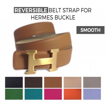 Cintura di ricambio in Vitello Liscio COLORI CLASSICI per fibbie HERMES Belt Kit