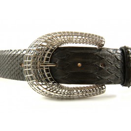 Ladies' 4cm Snake Skin Belt with Oriental Horseshoe Buckle: color choice