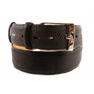 Man Dark Brown Stingray Leather Belt 4cm width