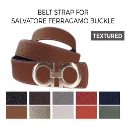 Belt Strap Replacement for SALVATORE FERRAGAMO Buckle Textured Leather