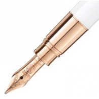 Montblanc Meisterstück W.A. Mozart White Solitaire Fountain Pen Red Gold HàWAM