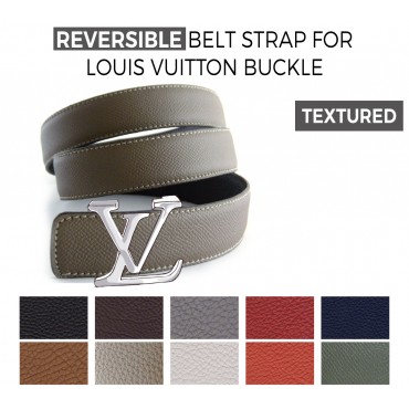 Reversible Textured Belt Strap Replacement for LOUIS VUITTON Signature Buckles