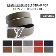 Reversible Textured Belt Strap Replacement for LOUIS VUITTON Signature Buckles