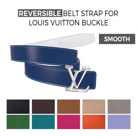 SMOOTH Calfskin Belt Strap for LOUIS VUITTON Signature Detachable Buckles