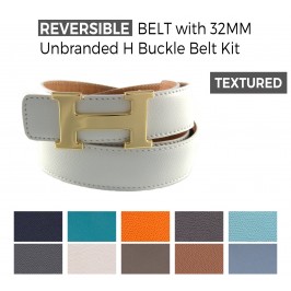 Reversible Textured Belt with Unbranded H 32MM Bucke Belt Kit