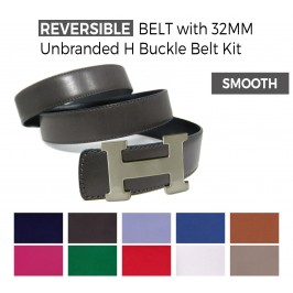 Reversible Smooth Belt with Unbranded H 32MM Bucke Belt Kit
