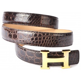 Artisan Alligator Tail Belt Strap Replacement for HERMES H Buckle Belt Kit