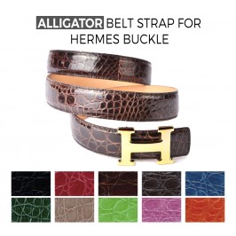 Artisan Alligator Tail Belt Strap Replacement for HERMES H Buckle Belt Kit